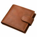 Portefeuille 12 x 10 cm en similicuir marron à rabat style classique
