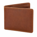 Portefeuille pliant 11 x 2 x 9 cm marron aspect cuir avec compartiments pour cartes