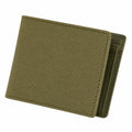 Portefeuille pliant 12 x 9.5 cm en toile textile vert olive à compartiments pour cartes