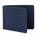 Portefeuille bifold 11.5 x 9.5 cm aspect cuir bleu marine pour cartes style classique
