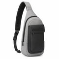 Sac à bandoulière 18 x 8 x 34 cm gris noir en textile avec poche avant style urbain