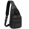 Sac bandoulière 18 x 8 x 32 cm noir aspect cuir à compartiments multiples style urbain