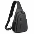 Sac bandoulière 18 x 8 x 32 cm noir en textile synthétique avec poches zippées style urbain