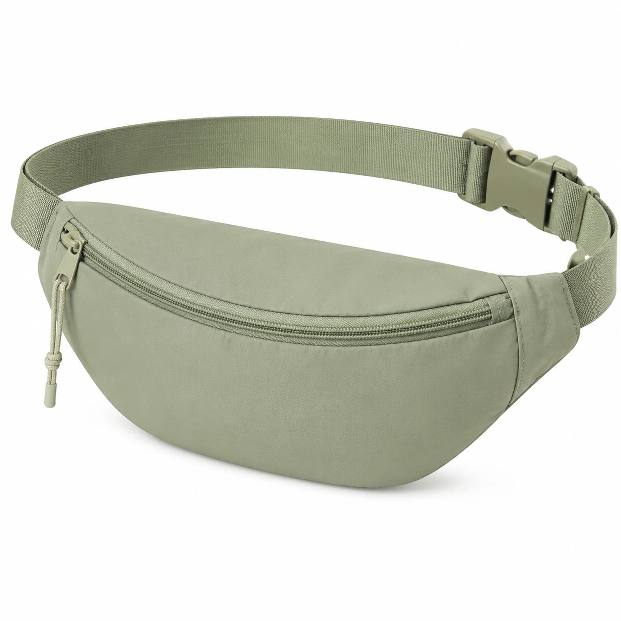 Sac banane 30 x 8 x 15 cm en tissu synthétique vert kaki réglable pour quotidien