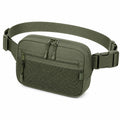 Sac banane 23 x 7 x 15 cm en textile vert kaki à poches multiples