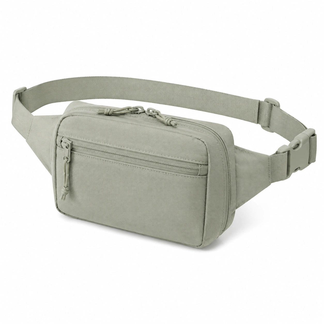 Sac banane 24 x 7 x 15 cm en tissu vert kaki ajustable à compartiments