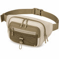 Sac banane 30 × 16 × 10 cm en tissu beige avec sangle réglable style utilitaire