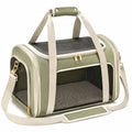 Sac de transport pour animaux 45 × 28 × 30 cm vert kaki en textile avec panneaux en maille