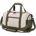 Sac de voyage 50 × 25 × 30 cm en polyester beige et vert kaki avec bandoulière réglable