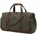 Sac de voyage 50 x 25 x 30 cm en toile vert kaki avec bandoulière ajustable style vintage
