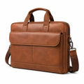 Sacoche ordinateur 40 x 8 x 30 cm marron en matière synthétique aspect cuir avec bandoulière