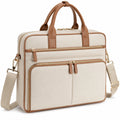 Sac pour ordinateur portable 40 x 8 x 30 cm beige et marron en textile avec bandoulière réglable