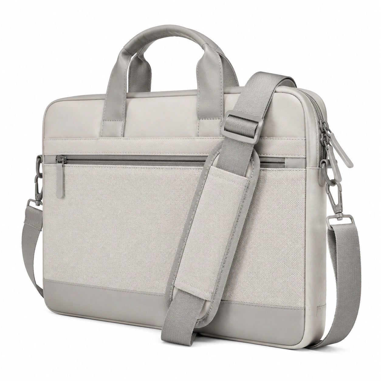 Sacoche pour ordinateur portable 40 x 8 x 30 cm textile gris à bandoulière réglable