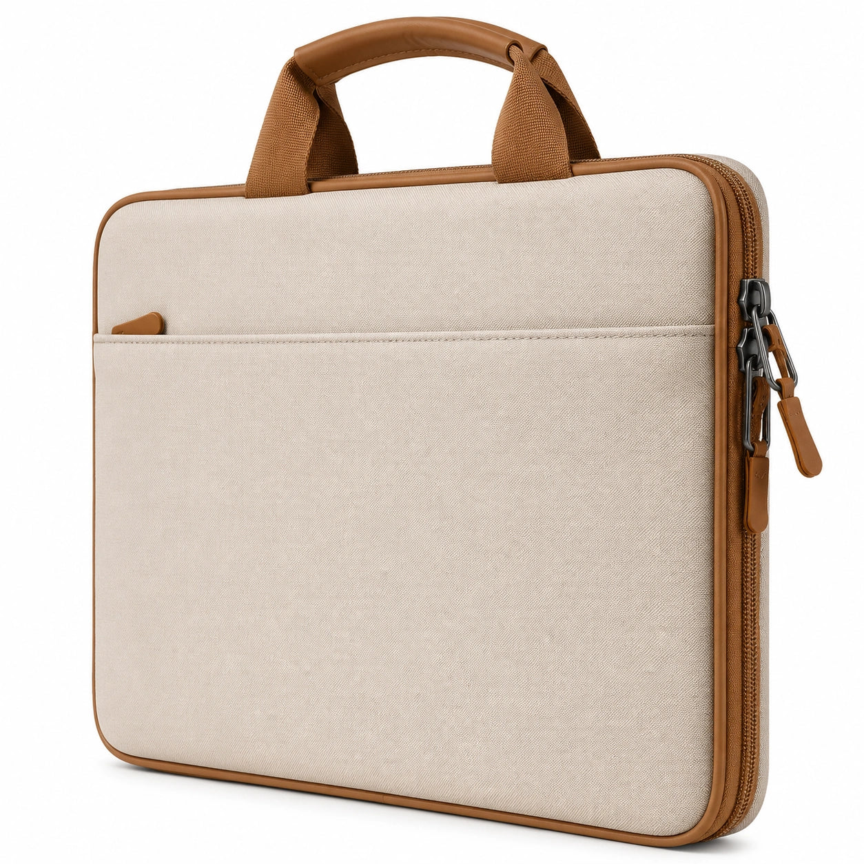Sacoche pour ordinateur portable 40 x 4 x 30 cm textile beige et marron style bureau avec poignées